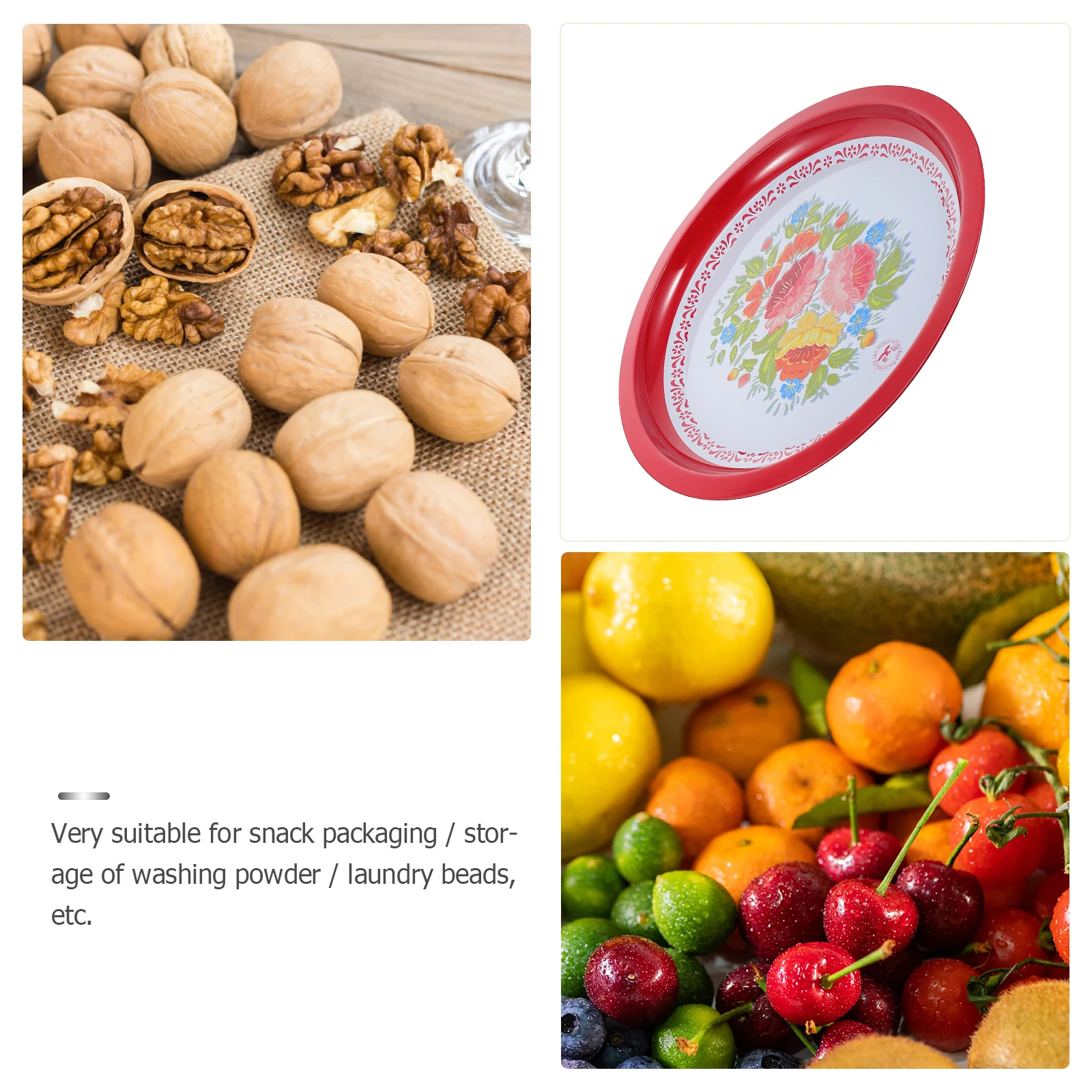 

Retro Enamel Household Vintage Style Food Storage Plate For Home Hotel Decorative Multi-Function Snack Tray Chinese Style Dinner