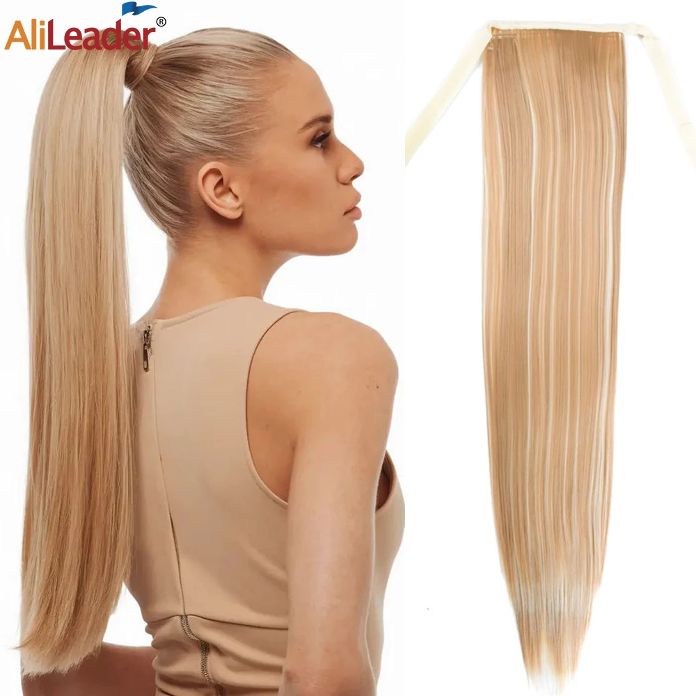 

Ponytail Extension Warp Around Pony Tail With Hair Tie 20 Inch Synthetic Straight Hair Ponytail For Women Girls Daily Party