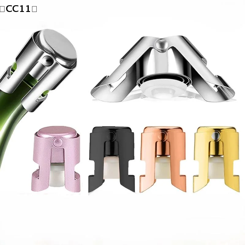 Wine Bottle Stopper Wine Beer Bottle Cork Plug Stainless Steel Champagne Sparkling Stopper Bar Tool 1PC Sealing Bottle Cap〔CC11〕