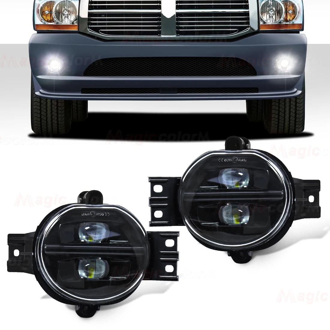 LED Fog Lamps For Dodge Ram 1500 2002 - 2008 2500/3500 2003-2009 Durango Truck 2004-2006 Front Bumper Headlights Daylights 12V