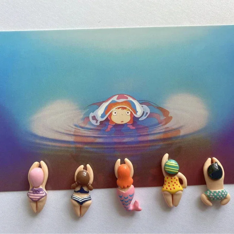 Cute Swimming Figurine Fridge Sticker, Magnetic Refrigerator Stickers Set, Mini Ornaments, Photo Message Stickers Home Decor