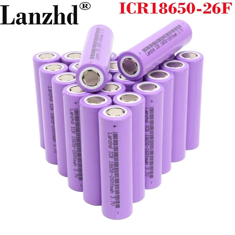 

18650 Batteries ICR18650 26F 5C Power battery 3.7v 13A 2600mAh Li-ion battery for Electric drill/Toy/cigarettes(8-40PCS)