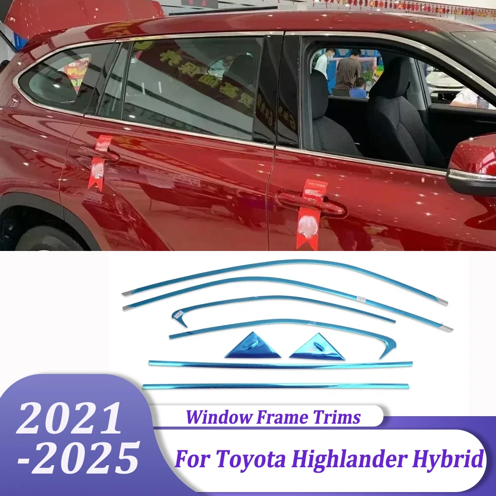 

Внешние аксессуары для автомобиля, верхняя крышка окна, накладка, рамка для Toyota Highlander Hybrid 2021 2022 2023 2024 2025