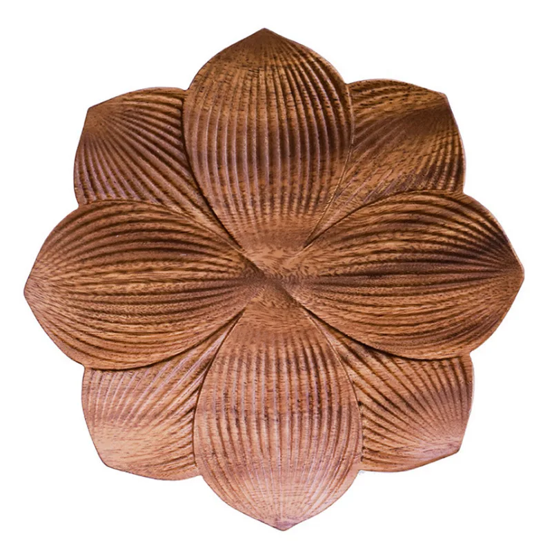 YFY Walnut Solid Wood  Fruit Tray Chinese Dim Sum  Tea Pastry Cake Snack  Coffee Saucer