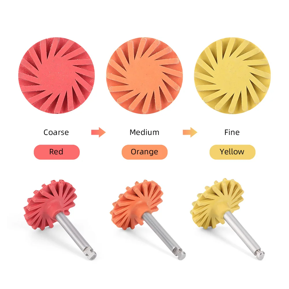 5 Pcs/Pack JOY DENTAL Composite Polishing Wheel Polishing for Composite Ceramic Shank Diameter RA 2.35 mm 135℃ Autoclavable