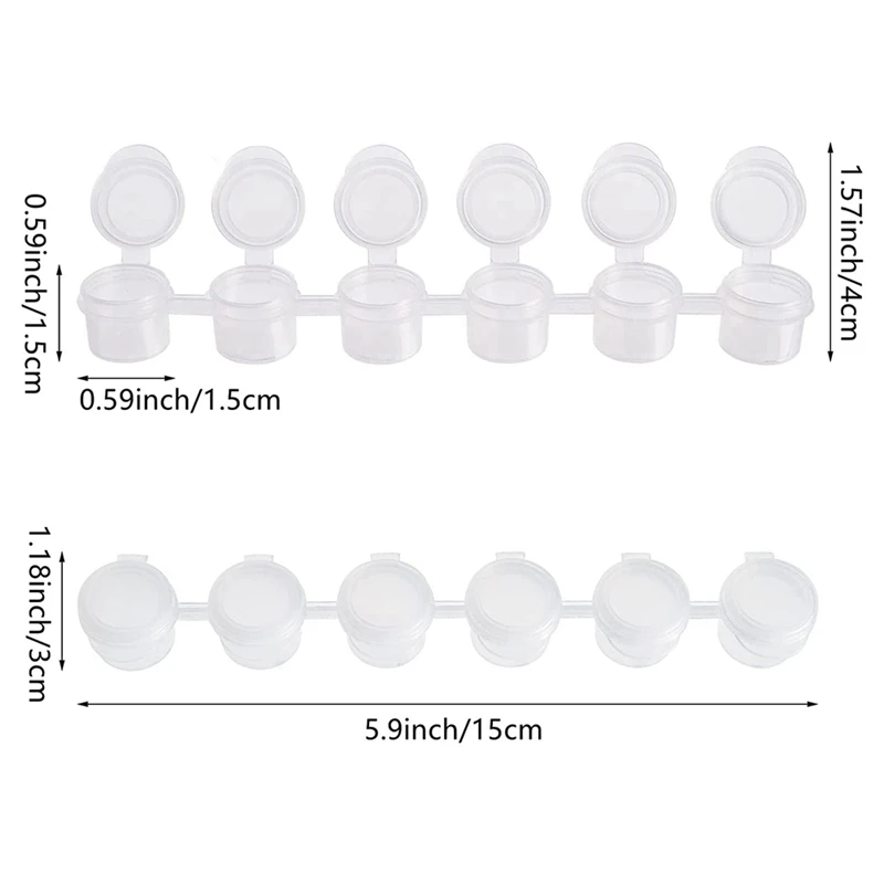 200 شريط أوعية طلاء، 300 وعاء 2 مل/0.07 أونصة أوعية أكواب طلاء فارغة مع أغطية، للفصول الدراسية واللوحات والمهرجانات الفنية