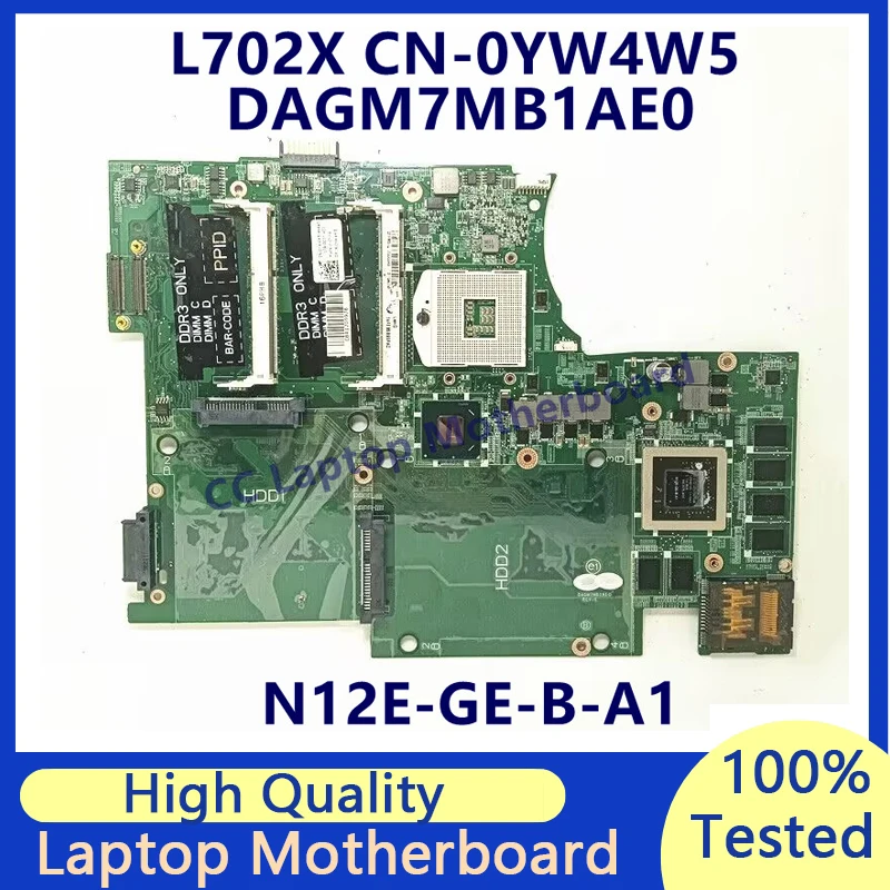 

CN-0YW4W5 0YW4W5 YW4W5 Mainboard For Dell XPS L702X Laptop Motherboard N12E-GE-B-A1 GT555M SLJ4N DAGM7MB1AE0 100% Tested Good