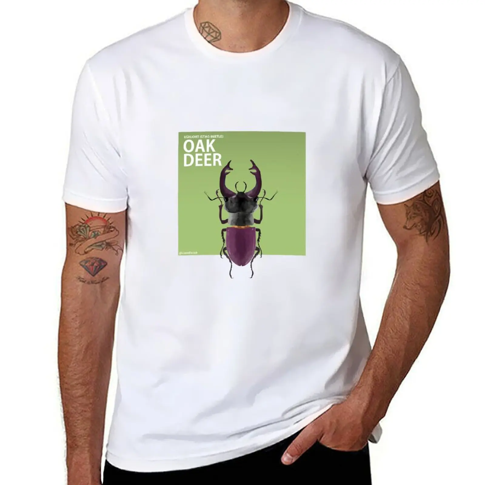 

Literal Danish Oak Deer. The Danish name for Stag Beetle T-Shirt cotton tshirt 100% T-Shirt