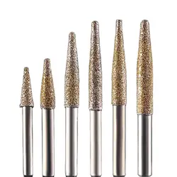 Weitol-10mm 전기 도금 다이아몬드 에머리 스톤 커터 비트 테이퍼 진공 브레이징 라우터 비트, 화강암용 cnc 커팅 비트