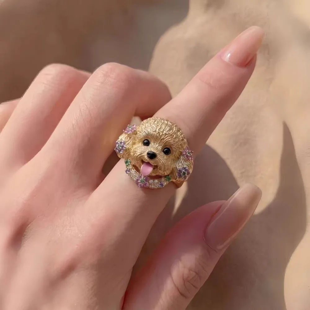 Elegant Open Band Cat Open Ring Adjustable Fit Shiny Finish Open Ring Cat Shape Creative Index Finger Ring Gift for Cat Lovers