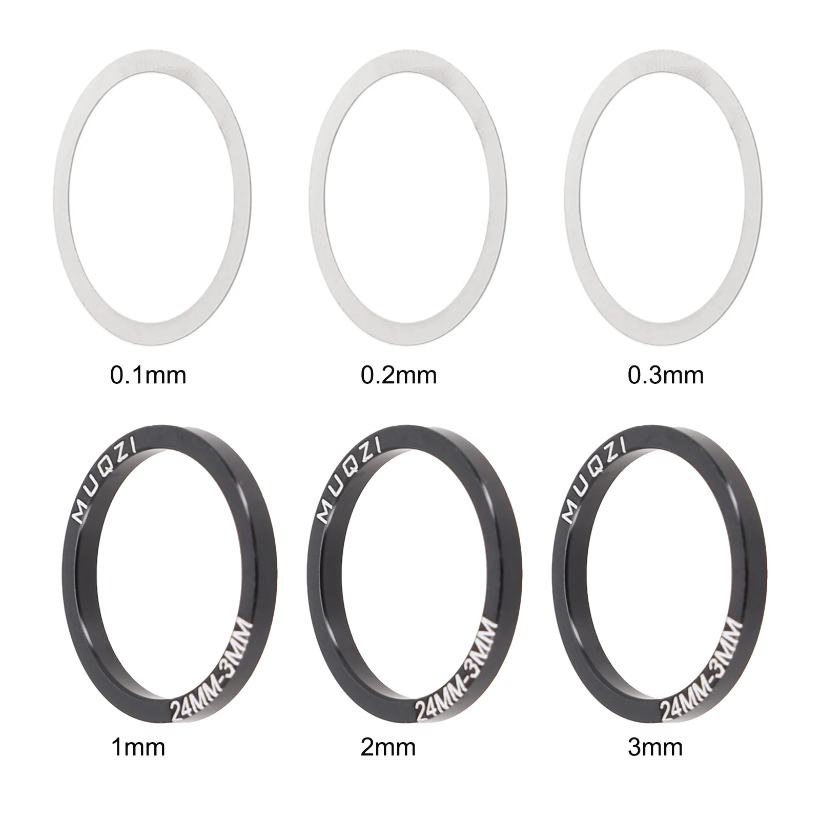 Practical 2022 New High Quality Bottom Bracket Washer Bike Gasket 24mm Crankset Shim Stainless Steel Washer ​6pcs