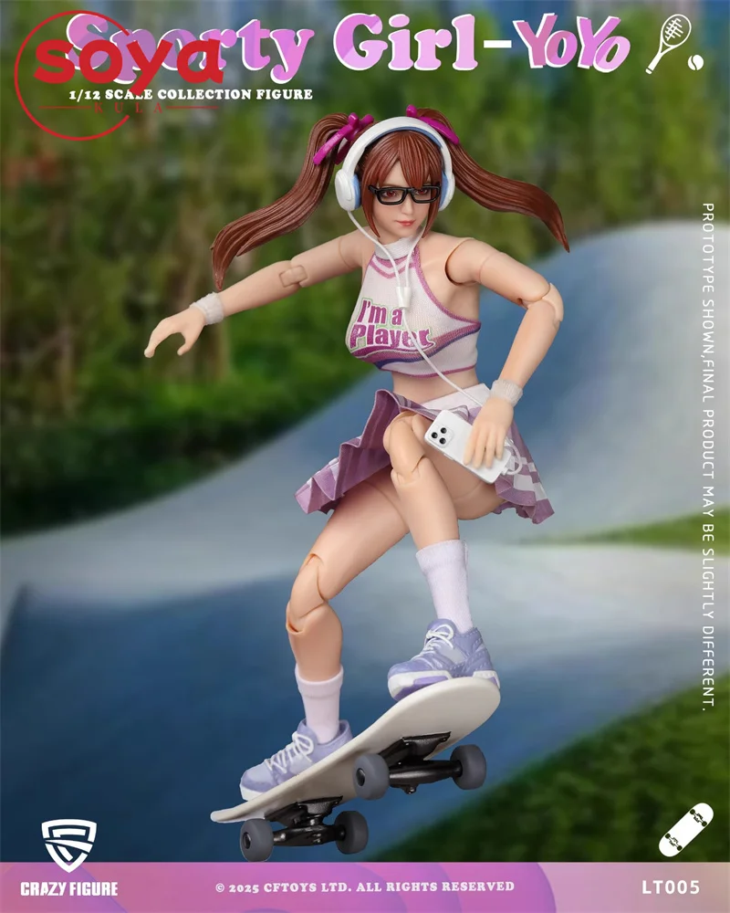 FIGURKA CRAZY FIGURE LT005 Skala 1/12 Sportowa Dziewczyna YoYo Figurka Akcji 15cm Figurka Żołnierki Kolekcjonerska Zabawka