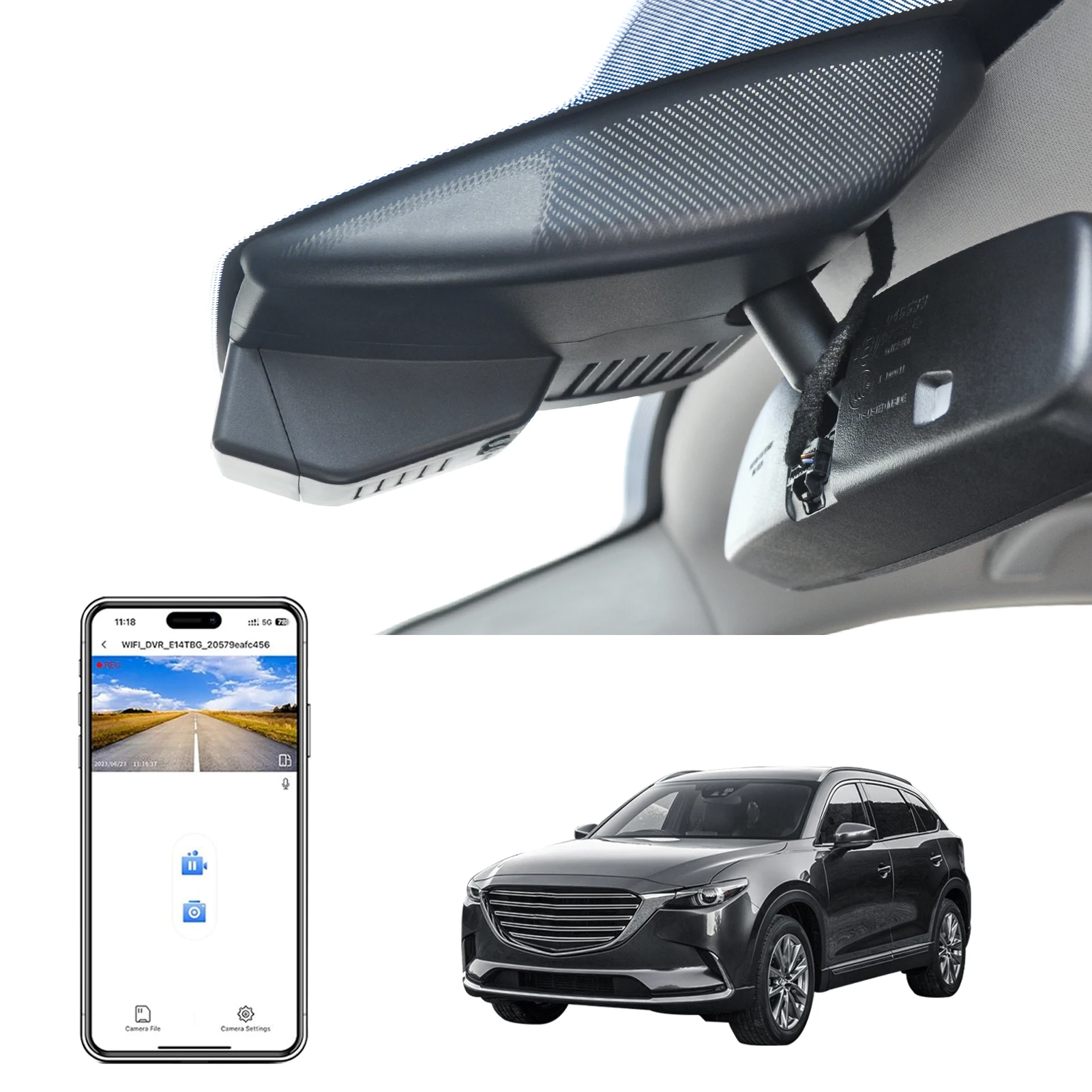 كاميرا داش أمامية وخلفية 4K من Mangoal مخصصة بدقة 1080P لمازدا CX5 2019-2024 & CX-9 2020-2024 (لا تستخدم دعم CX-50 & CX-9O) مستشعر G #1