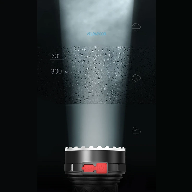 Super Bright Flashlight Ultra Powerful LED Torch Light Rechargeable 7COB Side Light 4 Modes Outdoor Adventure Flashlight