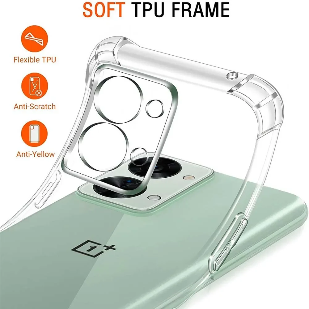 Klare Hülle für OnePlus Nord 2 2T CE 2 3 Lite 5G 10T 10Pro Weiche Silikon-Handyhülle Vier Ecken Stoßfeste Schutzhülle Coque Fundas