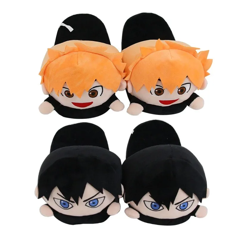 

Haikyuu!! Plush Slippers Cotton Mop Indoor Thermal Shoe Half Pack of Slippers Hinata Shoyo Tobio Kageyama Anime Peripheral Shoes