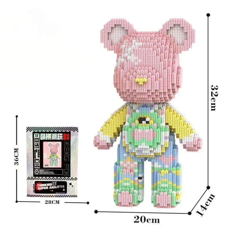 3D Kawaii Beer Model Dier Mechanisch Paard Micro Diamant Bouwsteen Ontwikkelingsmontage Blok Educatief Speelgoed Voor Kinderen