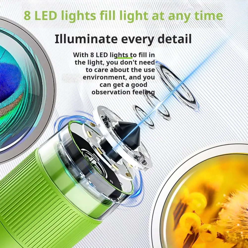 Kit de microscópio educacional para crianças, microscópio digital portátil com display ips de 2,0 polegadas, 200 megapixels, digital para biológico