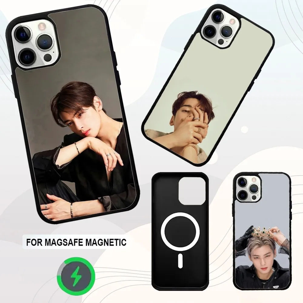 

Korean C-Cha Eun Woos Black Phone Case For iPhone 16e,16,15,14,13,12,11,Plus,Pro,Max,Mini Magsafe Magnetic Wireless Charging