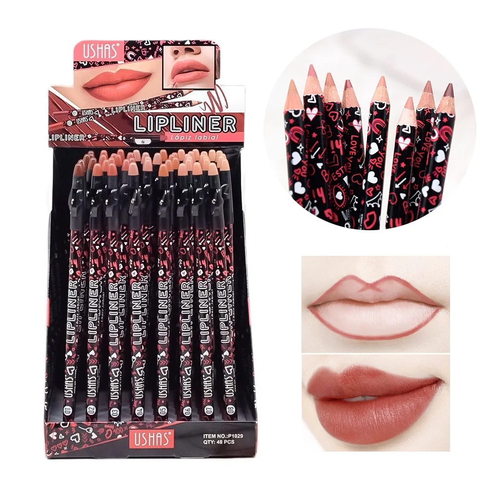 

48Pcs/Lot Matte Lip Liner Pencil With Sharpener Long-lasting Waterproof Lipstick Lip Outlines Pen Lips Makeup Tools Cosmetics