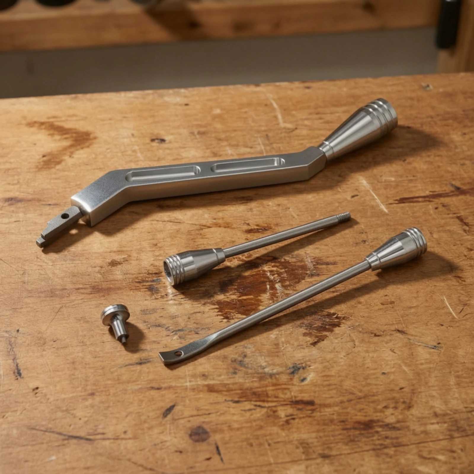 Steering Column Gear Lever Dress-up Kit Complete Column Shifter Lever with Rods Hardware Easy Install Bright
