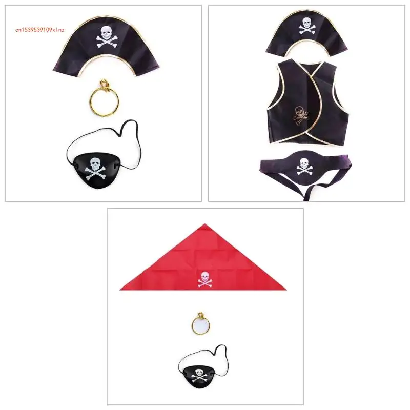 costumes pirate, patchs pour ceinture taille, patchs pour les yeux pirate pour fête d'Halloween