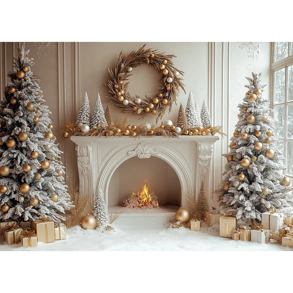 메리 크리스마스 사진 배경 어린이 초상화 Photocall 배너 크리스마스 Windows 벽난로 장식 배경