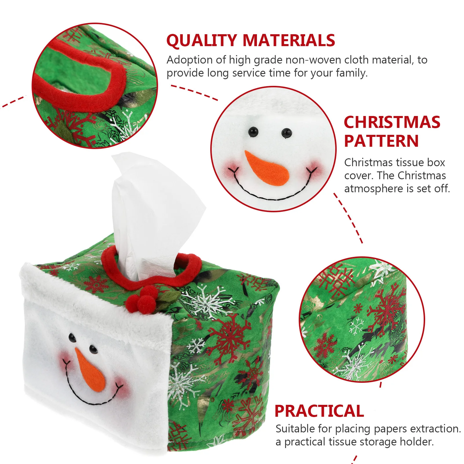 

2 Pcs Tissue Holder Covers Storage Christmas Decoration Decorations Desktop Adornment Napkin Container