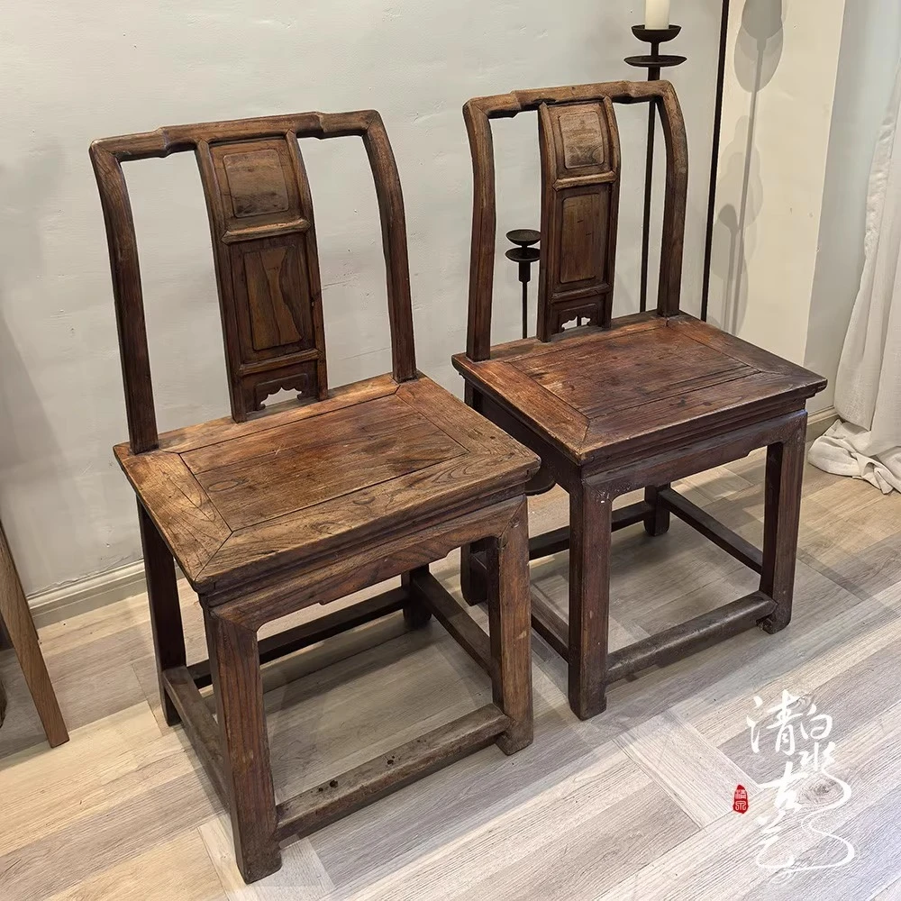 

Антикварное искусство Цинцюань, антикварный обеденный стул из цельного дерева, официальная шляпа, декоративное бревно в вестибюле гостиной, спинка