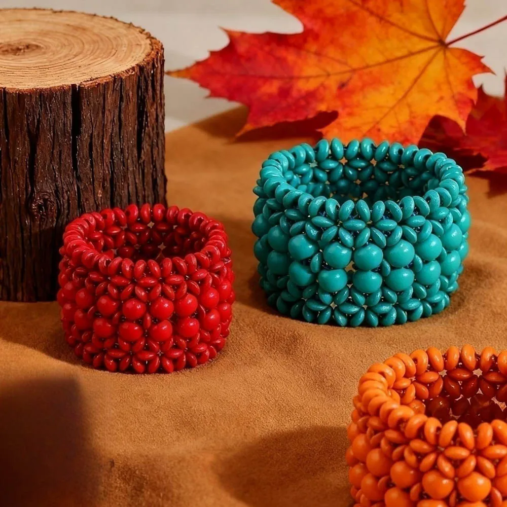 1 قطعة/الوحدة موضة خمر البوهيمي سحر الخرز الخشبي متعدد الألوان مرونة أساور للنساء مجوهرات اكسسوارات الحفلات هدايا