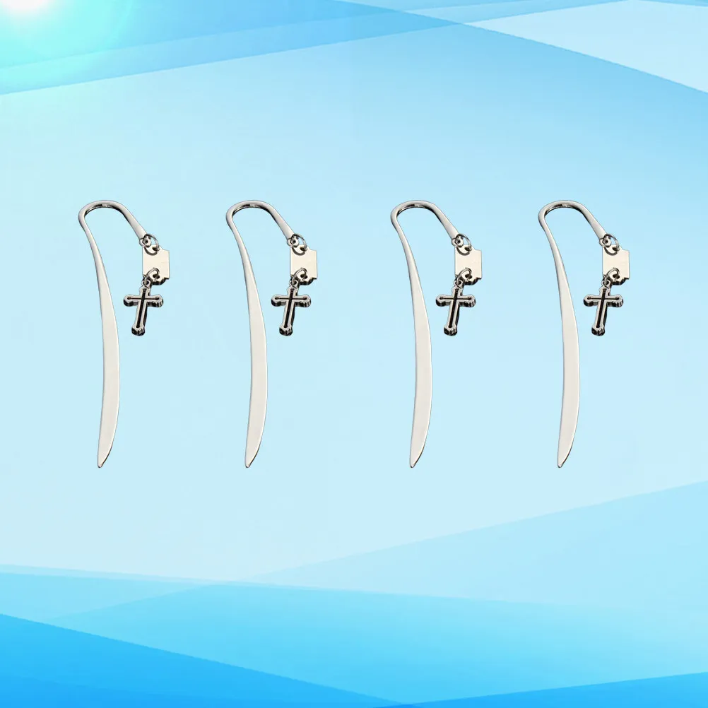 

Набор из 4 металлических закладок премиум-класса в форме креста для дома, школы, офиса – полезный аксессуар для читателей, отличный подарок