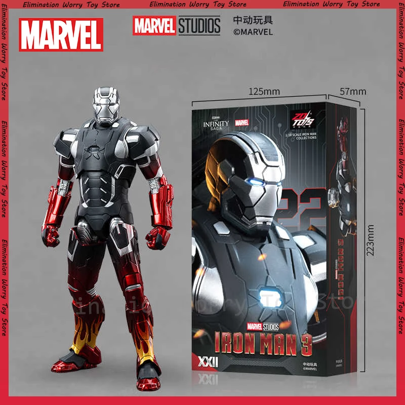 ขายร้อน Marvel Zdtoys Iron Man 1/10 Mk24 Mk22 Mk41 Mk47 Action Figures ของเล่นอะนิเมะของขวัญวันเกิด Original Action Figure