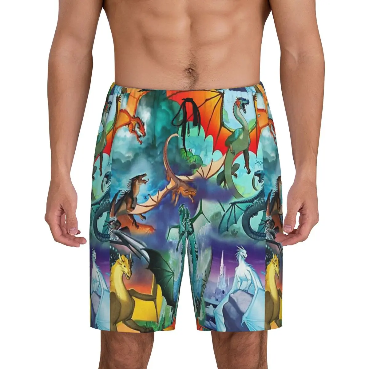 

Custom Wings Of Fire All Dragon Series Short Pajama Pants Men Sleepwear Sleep Lounge Bottom Shorts Sleeping Pants