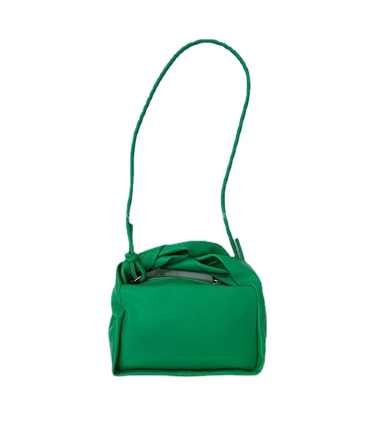 Borse a tracolla con manico pieghevole da donna di design alla moda Borse da donna con pochette in pelle PU Borsa a tracolla verde femminile