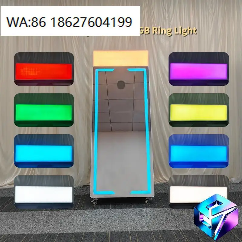 Digital Touch Screen Mirror Photo Booth Integrated Camera Printer Portable Self Service Magic Mirror Photobooth Kiosk