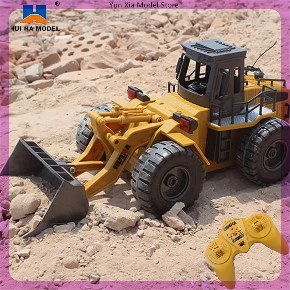 Huina 1/18 Rc Bulldozer Alloy Tractor Model 2.4G RC Crawler Radio Controlled Cars Trucks Engineering Cars Boys Children Toys