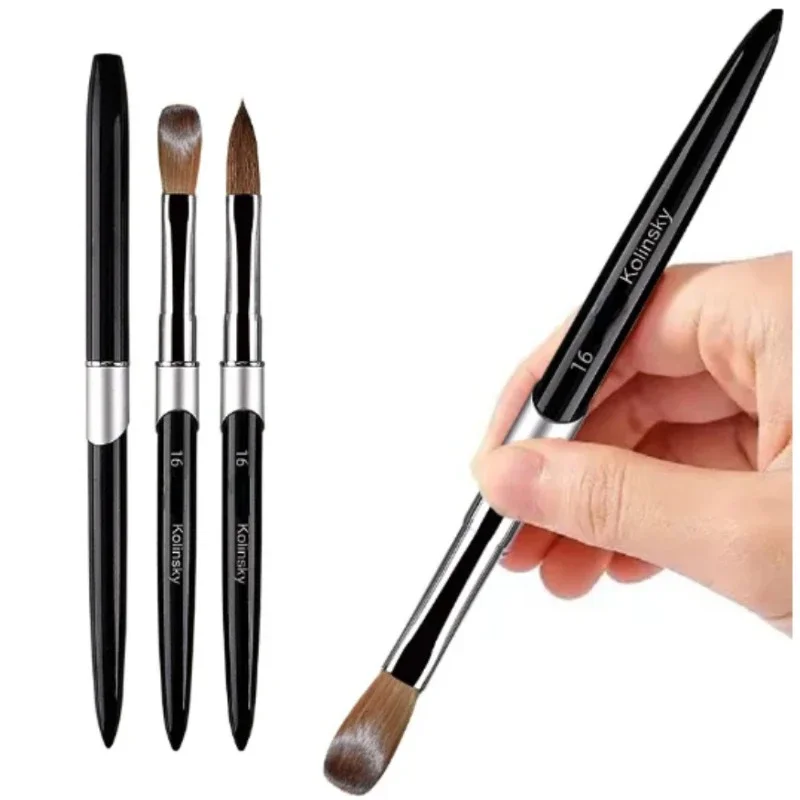 1PC Nail  Acrylic Brush UV Gel Carving Pen Brush Kolinsky Sable Acrylic Brush Liquid Powder DIY Nail Drawing Nail Art Brushes