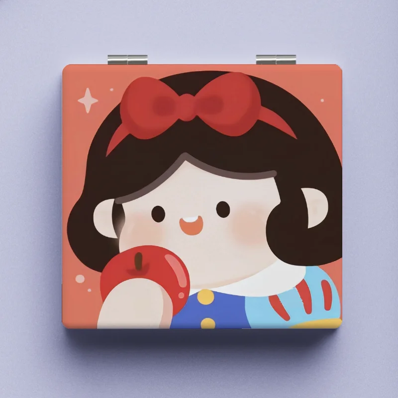 Piccolo specchio Disney Biancaneve, modello creativo di personaggio dei cartoni animati di alto valore, carino specchio per il trucco portatile semplice e portatile