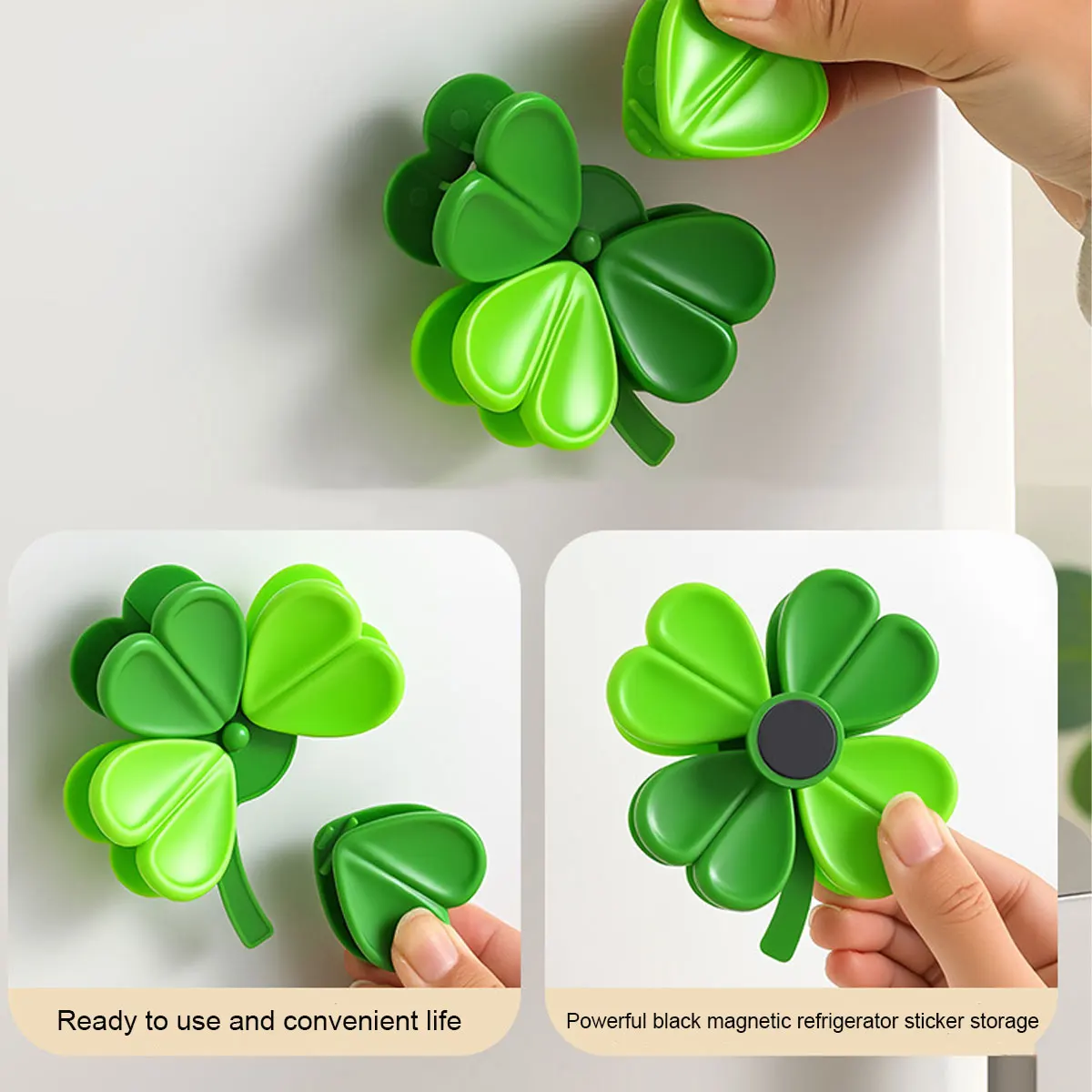 Four-Leaf Clover Magnetic Fridge Magnet Seal Clip Refrigerator Magnet Food Bag Clip, Snack Sealing Clip Kitchen Accessories