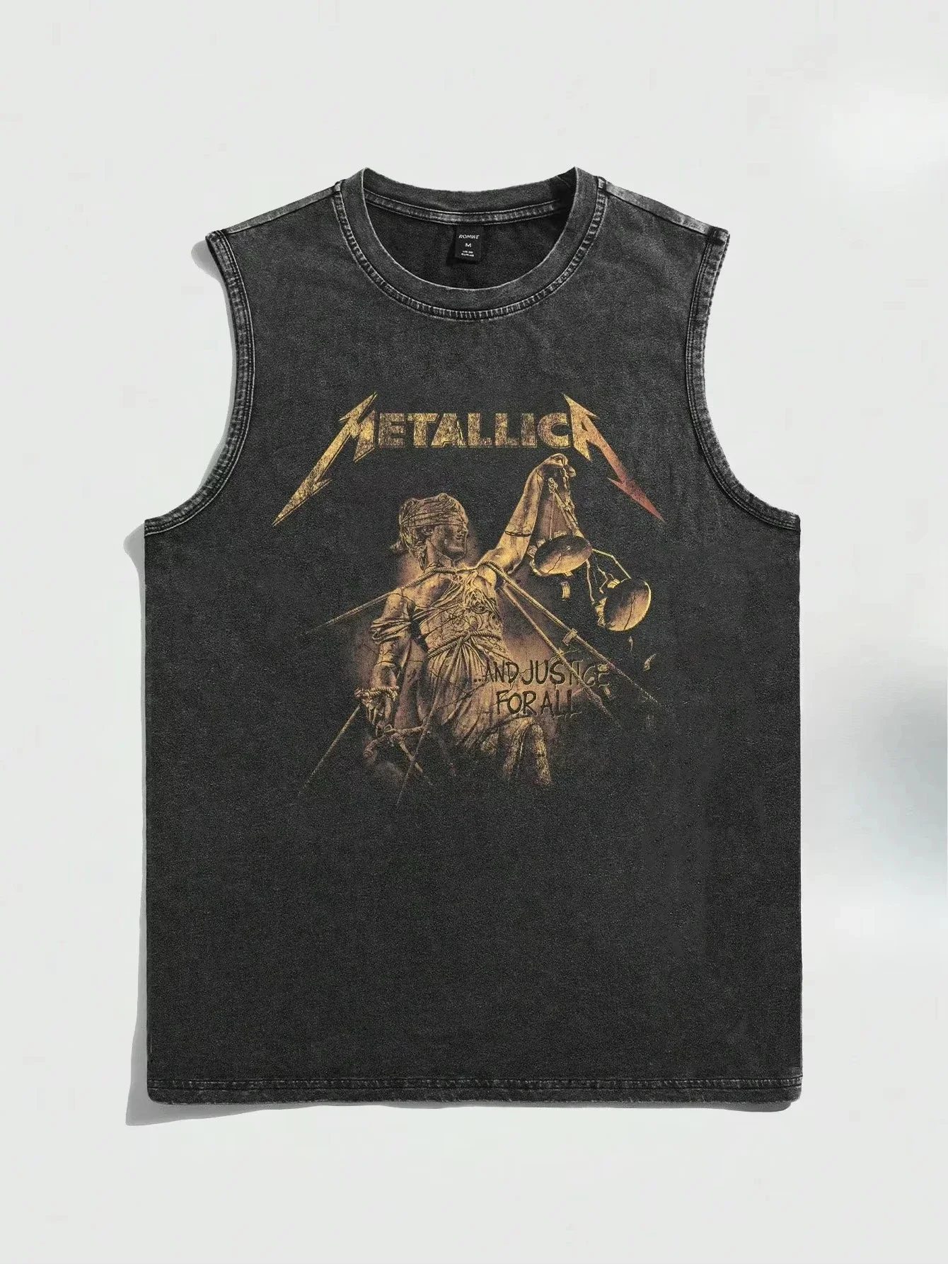 Amerikanische Rockband Bedrucktes Vintage-Washed Sport-Tanktop aus Baumwolle, Ärmelloses Herren-T-Shirt, Hip-Hop Fitness-Bekleidung, Sommer 2026 – Detail 22