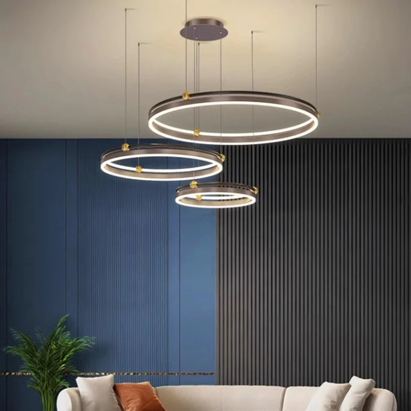 Plafonnier LED suspendu au design moderne, éclairage d'intérieur, luminaire décoratif de plafond, idéal pour un salon ou une salle à manger