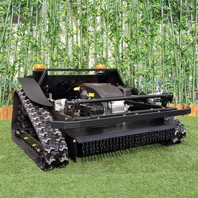 Electric Heavy-Duty Rubber Track Remote Control DIY Lawn Mower for Steep Slopes | CE Certified | Safe Efficient | 800mm Cutting