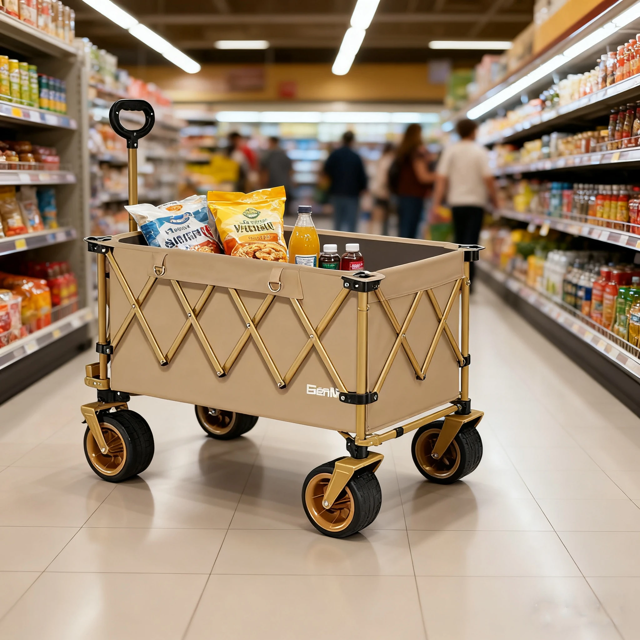 Portable Folding Wagon Heavy Duty Large Capacity Camping Trolley Outdoor Collapsible Shopping Picnic