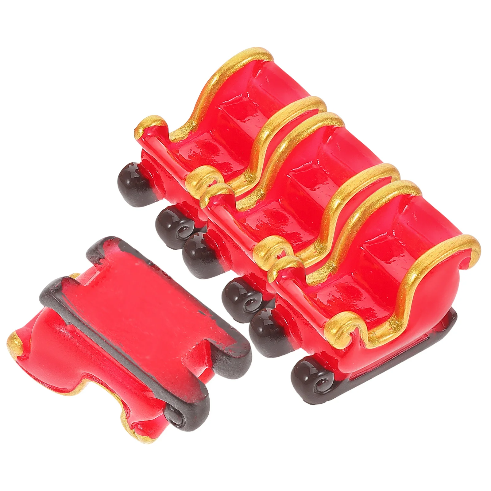 

4Pcs Christmas Deer Sleigh Resin Miniature Set Exquisite Handpainted Holiday Decor Tabletop Sleigh Candy Bowl Xmas Party