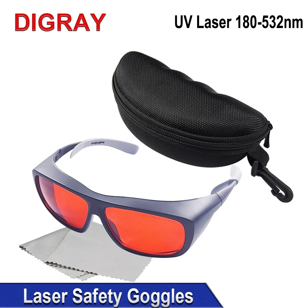 

DIGRAY 355 & 532nm Laser Goggles Medium Size Protective Glasses Shield Protection for UV & Green Laser Safety Goggles.