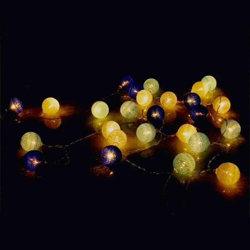 USB Colorfull Cotton Garland LED Balls Christmas String Holiday Lights for Home Decoration Wedding Fairy Bedroom Decor