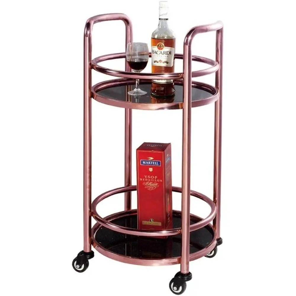 

Double-Layer Stainless Steel Mobile Trolley for Wine and Dining, Ideal for Restaurant and Hotel Service