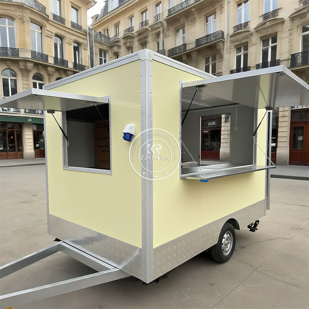 

China Food Trailers Fully Equipped Street Catering Snack Cart Mobile Ice Cream Taco Fast Food Truck Trailer With Full Kitchen