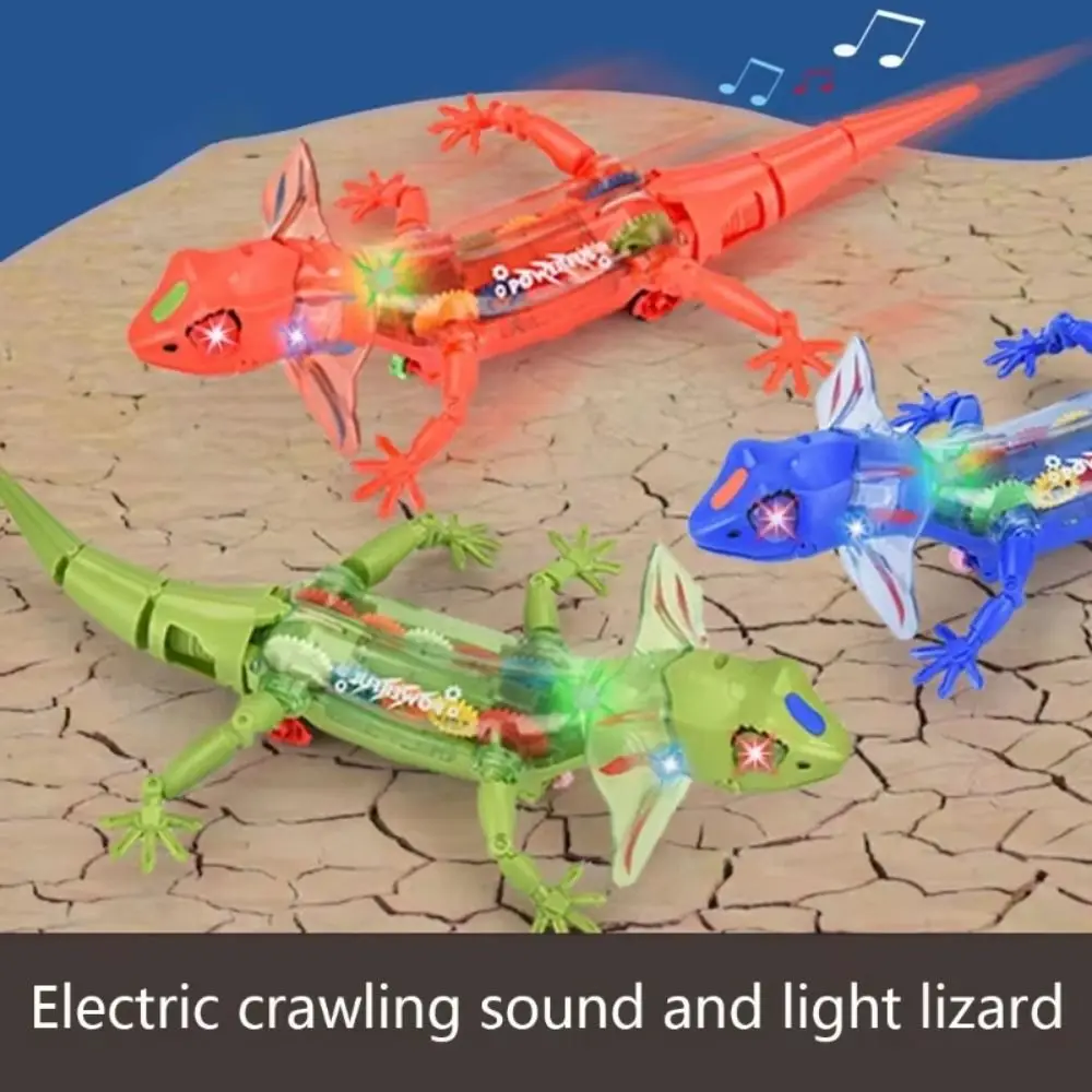 Modelo robótico electrónico mascotas lagarto sonidos luces lagarto caminando electrónico Kawaii Anime