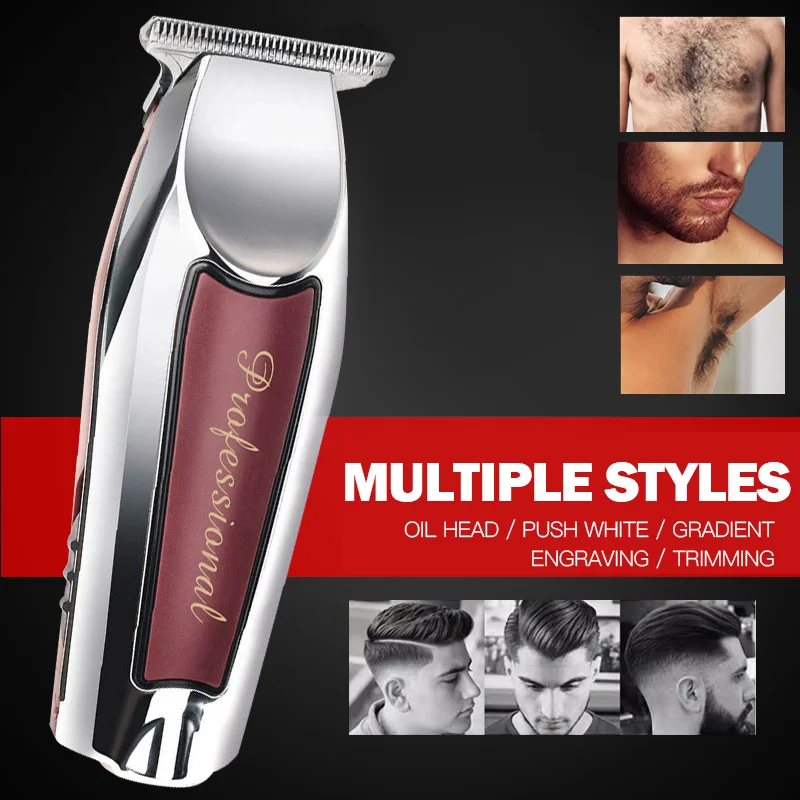 ماكينة تشذيب الشعر الاحترافية القابلة لإعادة الشحن للرجال ماكينة قص شعر اللحية بحافة مخططة كهربائية لقص الشعر قوية